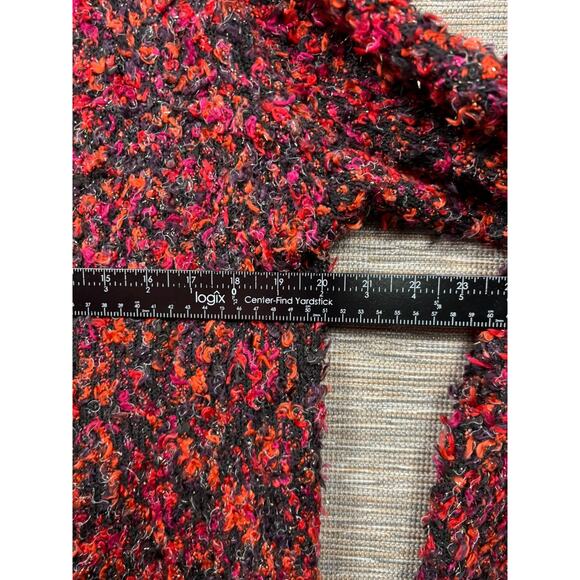 Chico's Chunky Knit Sweater Womens Size 1 US M Red Colorful Long Sleeve Acrylic - Picture 5 of 6